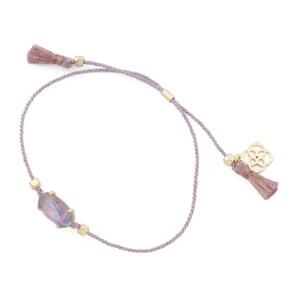 Kendra Scott gold lilac abalone everlyne friendship bracelet NWT
